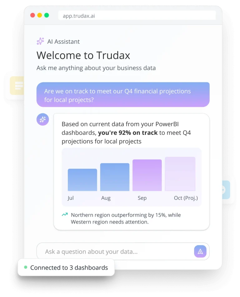screenshot of trudax dashboard